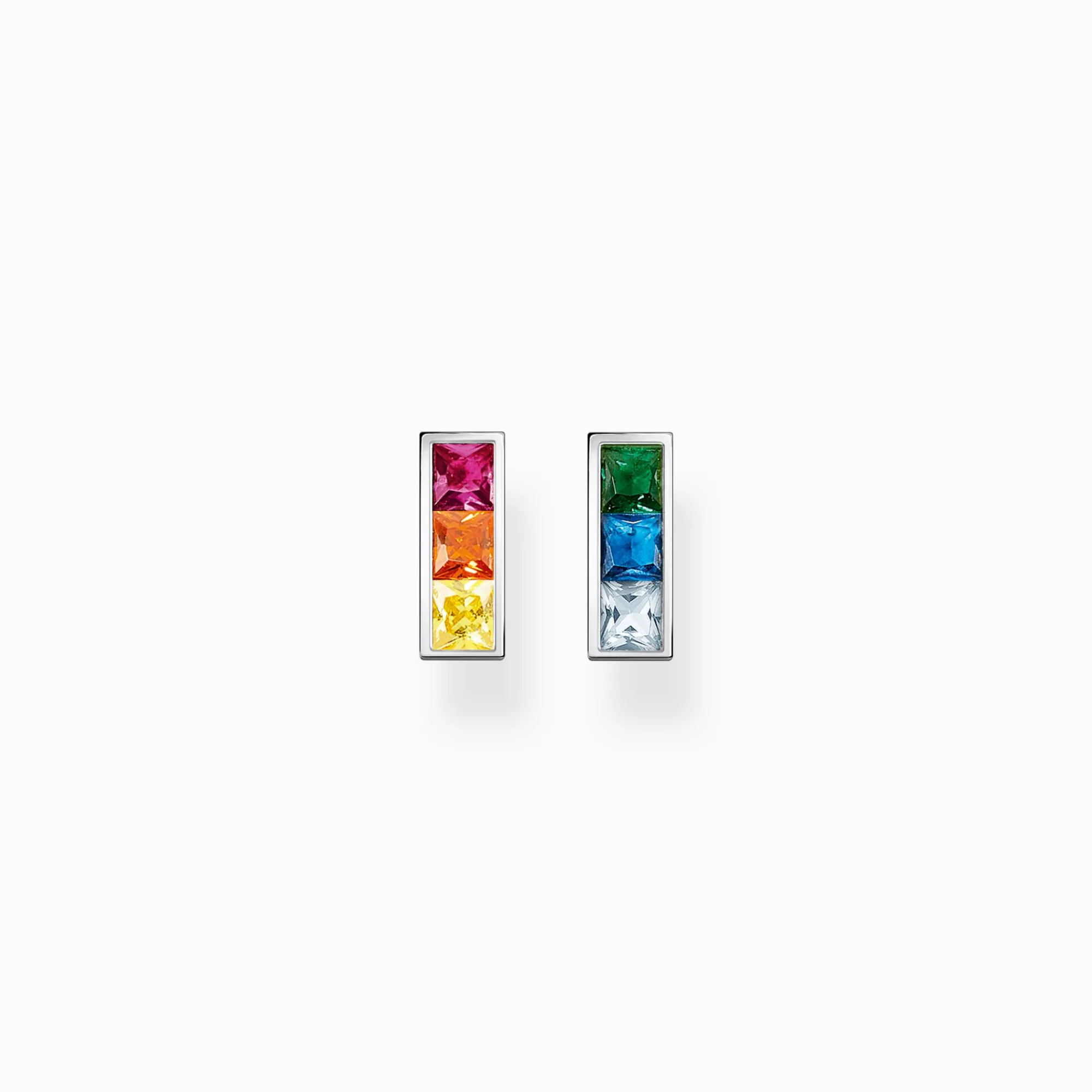 Women THOMAS SABO Ear Studs-Ear studs colourful stones silver