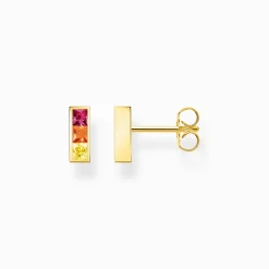 Women THOMAS SABO Ear Studs-Ear studs colourful stones gold