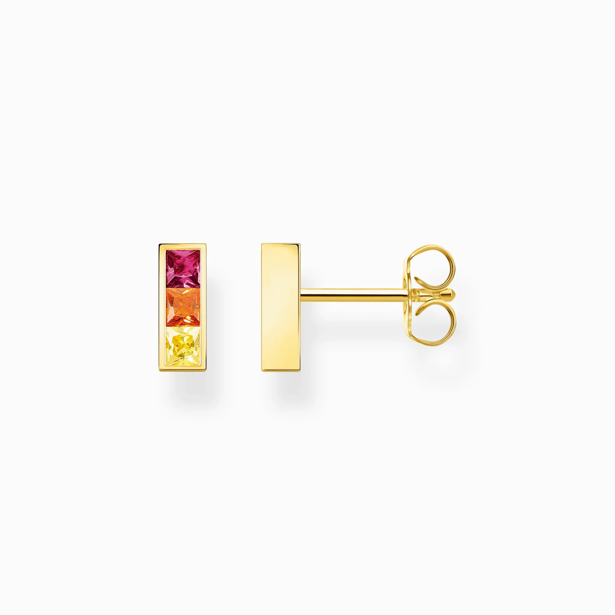Women THOMAS SABO Ear Studs-Ear studs colourful stones gold