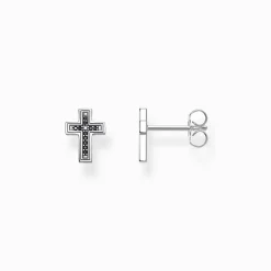 Women THOMAS SABO Ear Studs|Ear Studs & Hoops-Ear studs cross black