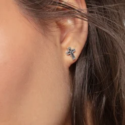 Women THOMAS SABO Ear Studs|Ear Studs & Hoops-Ear studs cross black