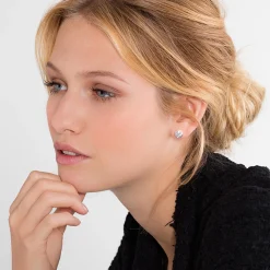 Women THOMAS SABO Ear Studs-Ear studs large white stone