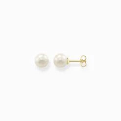 Women THOMAS SABO Earrings|Ear Studs-Ear studs pearl gold