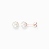 Women THOMAS SABO Ear Studs-Ear studs pearl rose gold