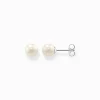 Women THOMAS SABO Earrings|Ear Studs-Ear studs pearl silver
