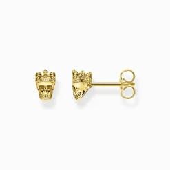 Women THOMAS SABO Ear Studs|Ear Studs & Hoops-Ear studs skull king gold
