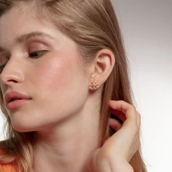 Women THOMAS SABO Ear Studs|18-Carat Gold-Plating - 925 Silver-Ear studs star gold