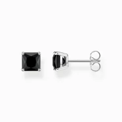 Women THOMAS SABO Ear Studs-Ear studs with black stone silver