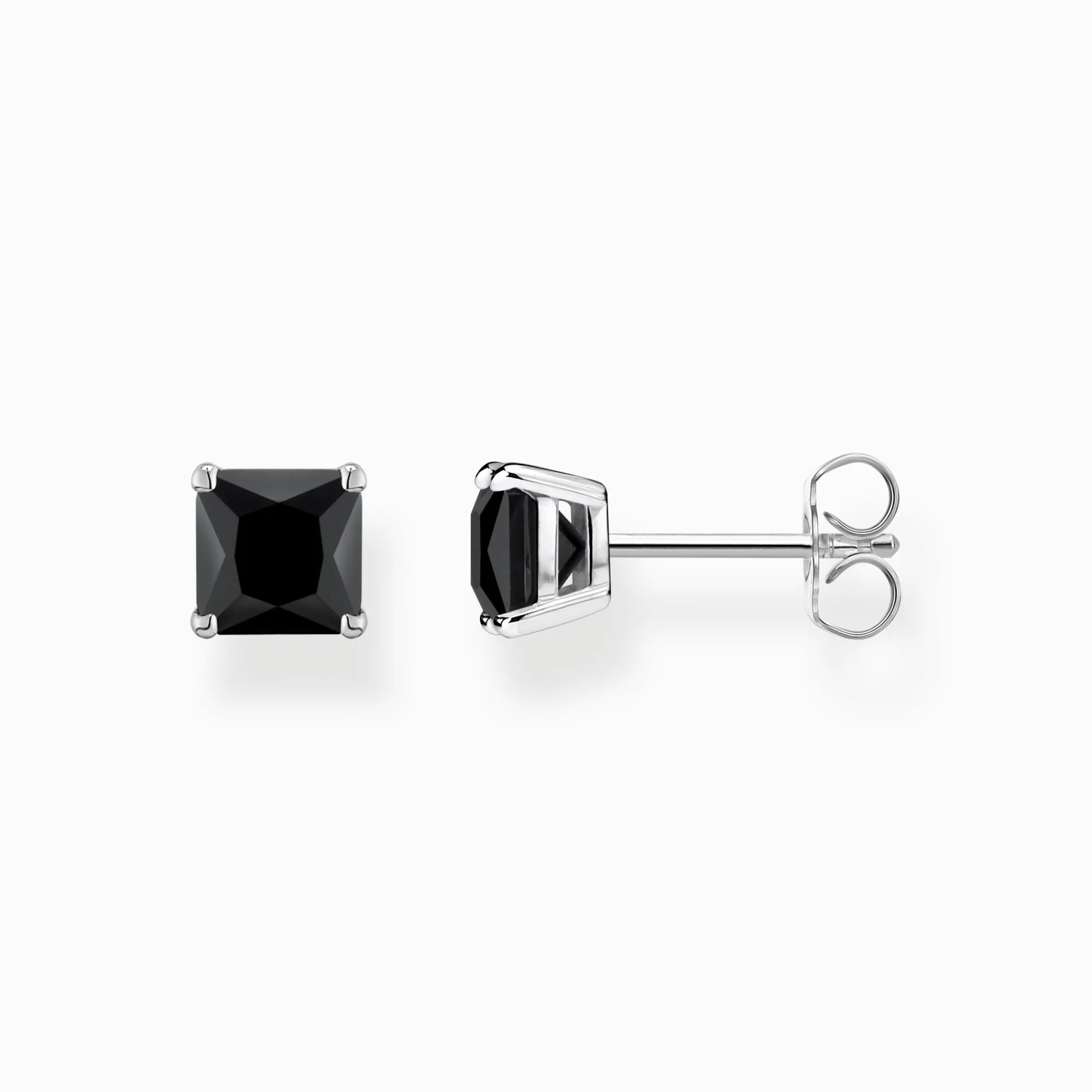 Women THOMAS SABO Ear Studs-Ear studs with black stone silver