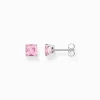 Women THOMAS SABO Ear Studs-Ear studs with pink stone silver