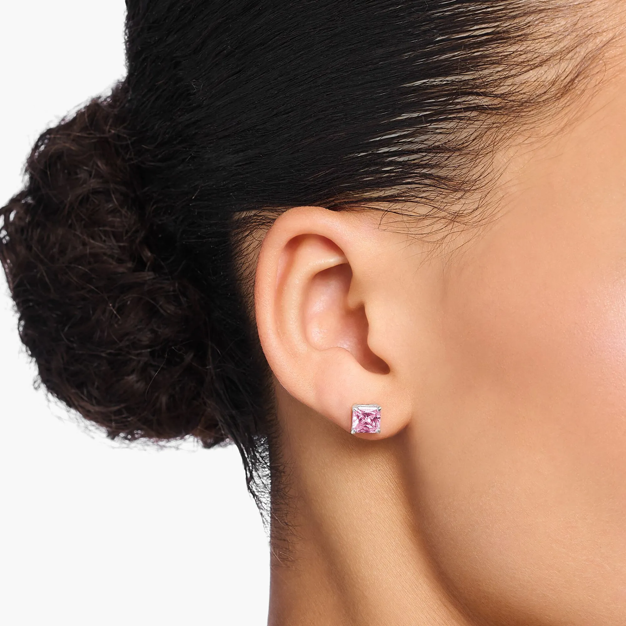 Women THOMAS SABO Ear Studs-Ear studs with pink stone silver