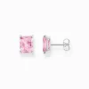 Women THOMAS SABO Ear Studs-Ear studs with pink stone silver