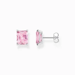 Women THOMAS SABO Ear Studs-Ear studs with pink stone silver
