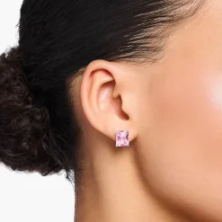 Women THOMAS SABO Ear Studs-Ear studs with pink stone silver