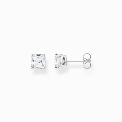 Women THOMAS SABO Ear Studs-Ear studs with white stone silver