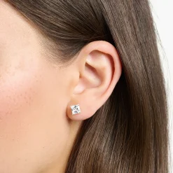 Women THOMAS SABO Ear Studs-Ear studs with white stone silver