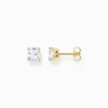 Women THOMAS SABO Ear Studs-Ear studs with white stone gold plated