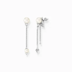 Women THOMAS SABO Earrings|925 Silver-Earrings pearl with winter sun rays silver