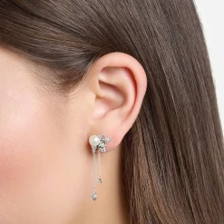 Women THOMAS SABO Earrings|925 Silver-Earrings pearl with winter sun rays silver