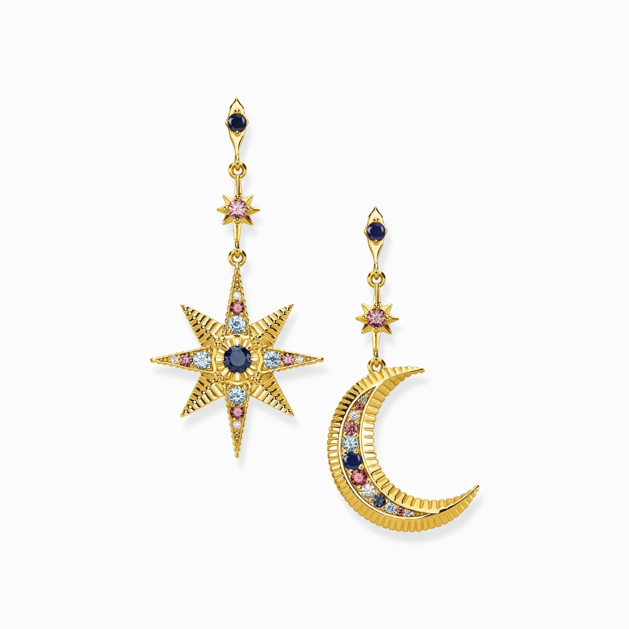 Women THOMAS SABO Earrings-Earrings royalty star and moon