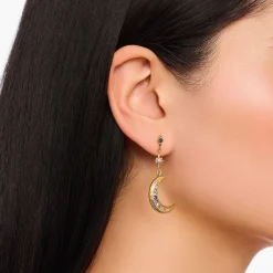 Women THOMAS SABO Earrings-Earrings royalty star and moon
