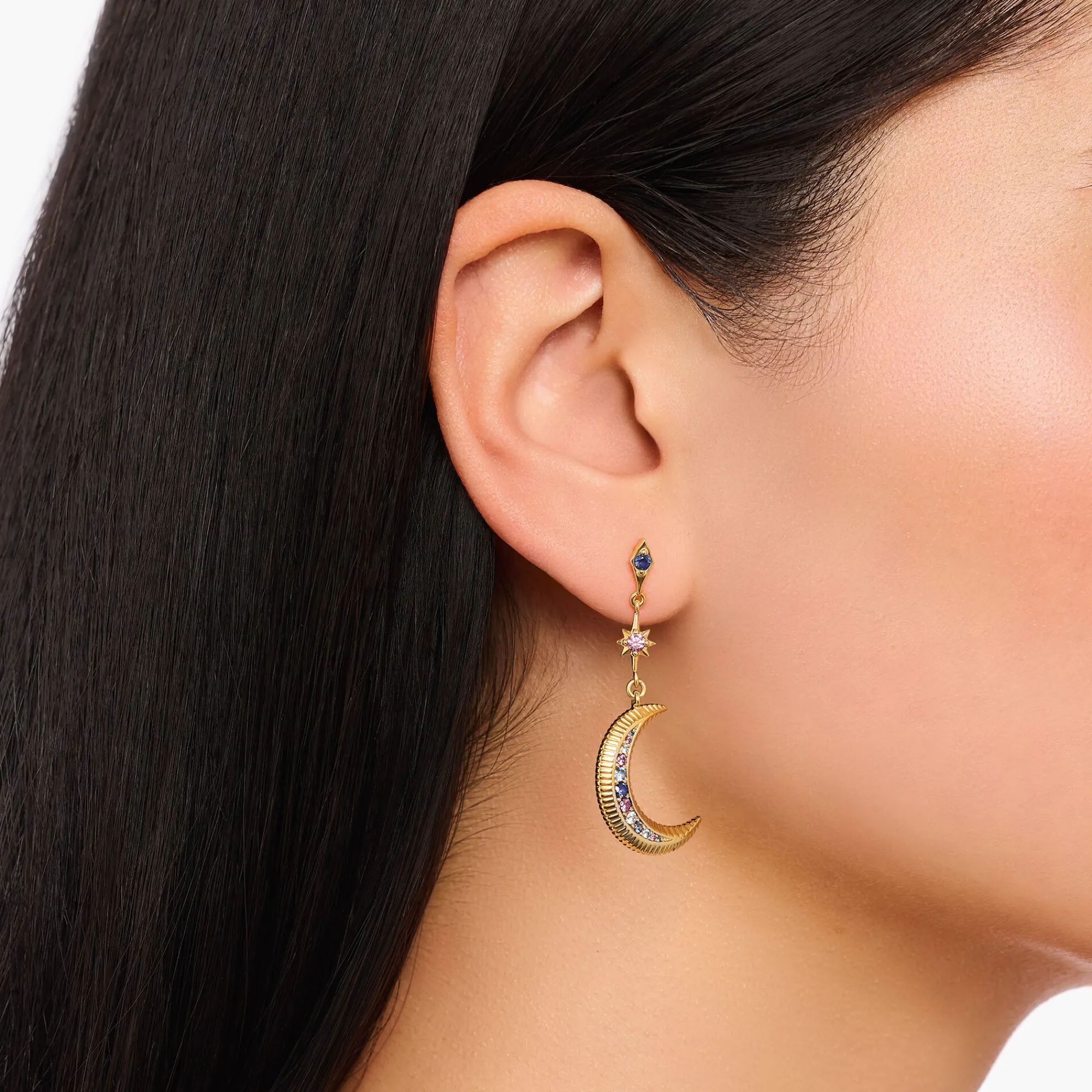 Women THOMAS SABO Earrings-Earrings royalty star and moon