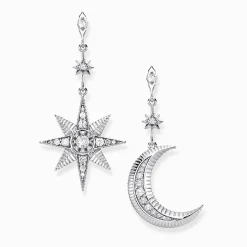 Women THOMAS SABO Earrings-Earrings royalty star and moon