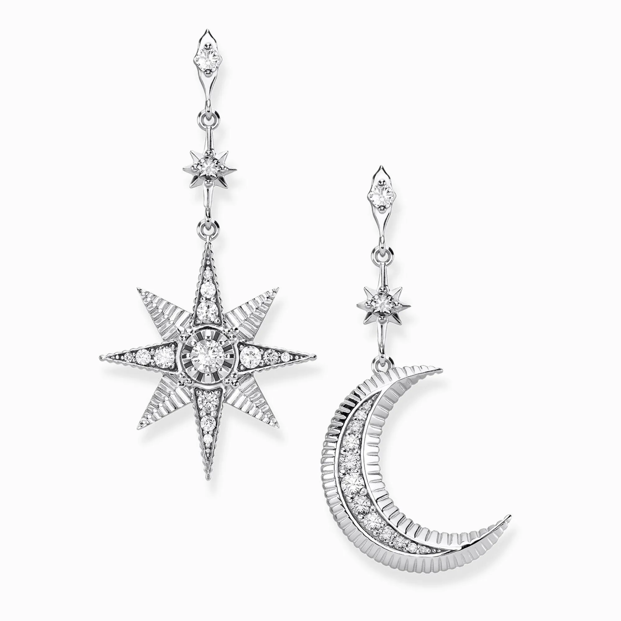 Women THOMAS SABO Earrings-Earrings royalty star and moon