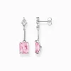 Women THOMAS SABO Earrings-Earrings with pink and white stones silver