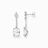 Women THOMAS SABO Earrings-Earrings with white stones silver