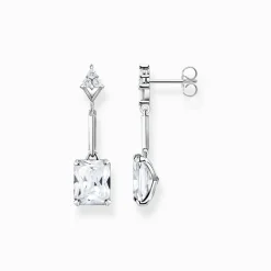 Women THOMAS SABO Earrings-Earrings with white stones silver