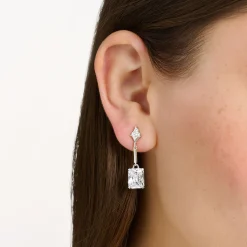 Women THOMAS SABO Earrings-Earrings with white stones silver
