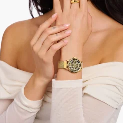 Women THOMAS SABO Watches|Ladies' Watches-Gold-coloured women's watch with 33 mm, dragonflies & zirconia