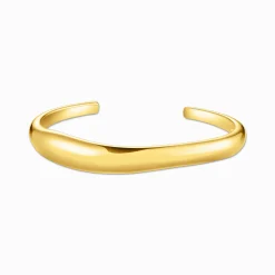 Women THOMAS SABO Bangles|18-Carat Gold-Plating - 925 Silver-Gold-plated bangle in organic shape