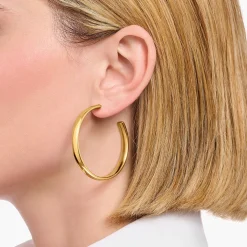 Women THOMAS SABO Hoop Earrings-Gold-plated big chunky hoop earrings