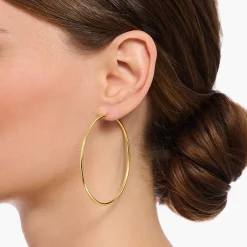 Women THOMAS SABO Hoop Earrings-Gold-plated big hoop earrings
