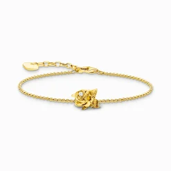 Women THOMAS SABO Bracelets|18-Carat Gold-Plating - 925 Silver-Gold-plated bracelet Roses Romance