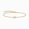 Women THOMAS SABO Bracelets|18-Carat Gold-Plating - 925 Silver-Gold-plated bracelet with white zirconia pendant
