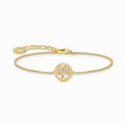 Women THOMAS SABO Bracelets-Gold-plated bracelet with tree of love pendant and cold enamel