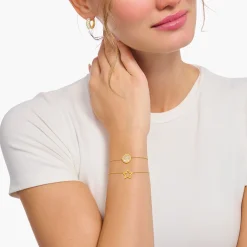 Women THOMAS SABO Bracelets-Gold-plated bracelet with tree of love pendant and cold enamel