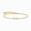 Women THOMAS SABO Bracelets|18-Carat Gold-Plating - 925 Silver-Gold-plated bracelet with infinity pendant