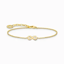 Women THOMAS SABO Bracelets|18-Carat Gold-Plating - 925 Silver-Gold-plated bracelet with infinity pendant