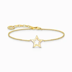 Women THOMAS SABO Bracelets|18-Carat Gold-Plating - 925 Silver-Gold-plated bracelet with star pendant
