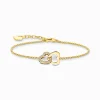 Women THOMAS SABO Bracelets-Gold-plated bracelet with intertwined hearts pendant