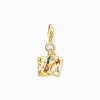 Women THOMAS SABO Charms|Charms-Gold-plated charm pendant letter with stones and engraving