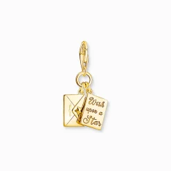 Women THOMAS SABO Charms|Charms-Gold-plated charm pendant letter with stones and engraving
