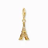 Women THOMAS SABO Charms|Charms-Gold-plated charm pendant with Eiffel Tower and white zirconia