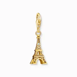Women THOMAS SABO Charms|Charms-Gold-plated charm pendant with Eiffel Tower and white zirconia