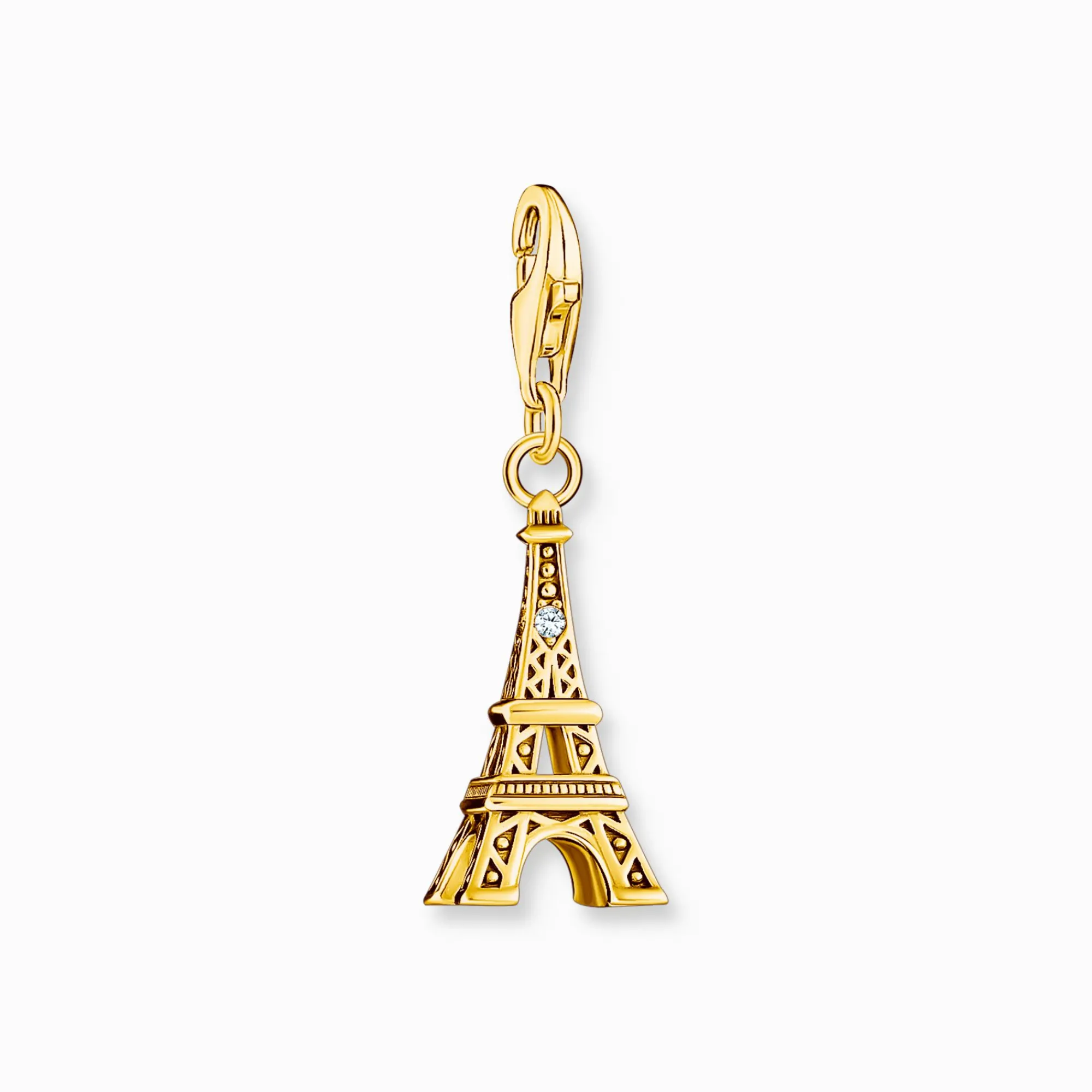 Women THOMAS SABO Charms|Charms-Gold-plated charm pendant with Eiffel Tower and white zirconia