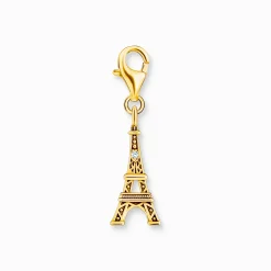 Women THOMAS SABO Charms|Charms-Gold-plated charm pendant with Eiffel Tower and white zirconia